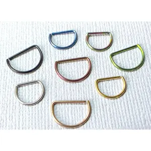 D-Shaped 20g Cartilage Rook Daith Helix Tragus Septum Nose Hoop Ring
