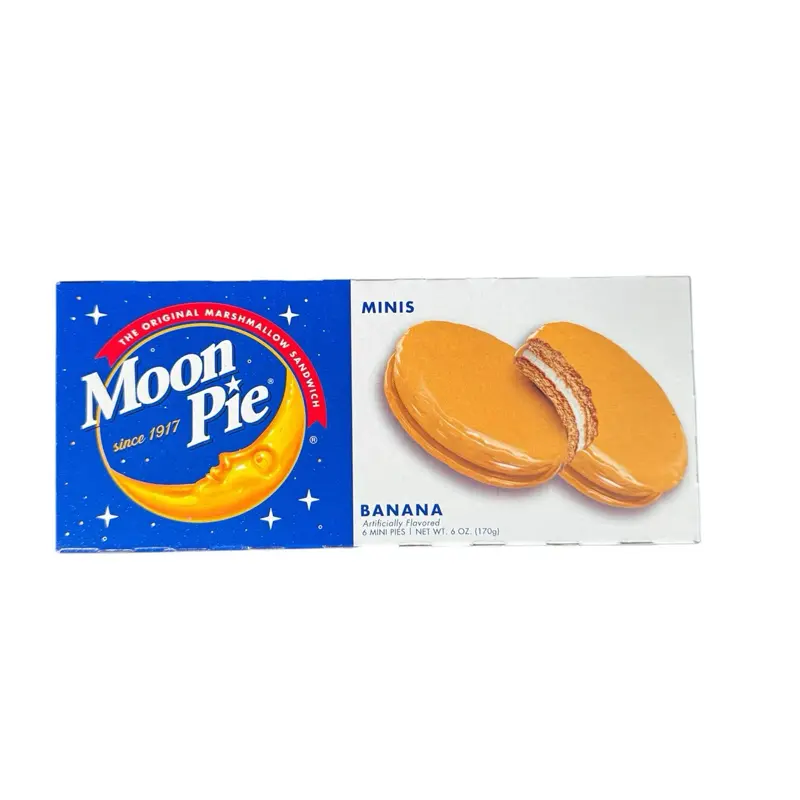 Moonpie Marshmallow Sandwhich Minis Banana Flavor- 1 Box (6 mini Pies)