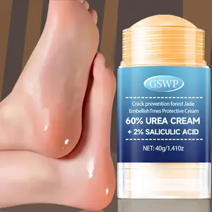 Gswp 60% Urea Exfoliating Foot Cream, Foot Dead Skin Remover, 2% Salicylic Acid, Rich in Urea and Vitamin E, Nourishing Moisturizing Hydrating Intensive Hand & Foot Care Moisturizer Balm, Alcohol-Free, All Skin Types, 40g