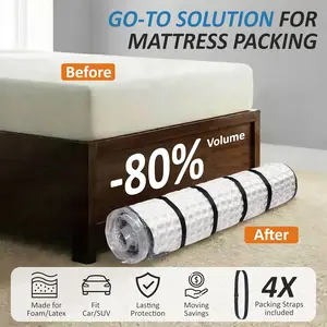 VacHeavy Duty Vacuum Mattress Bag Roll Up Compression Storage Moving w/ Straps
