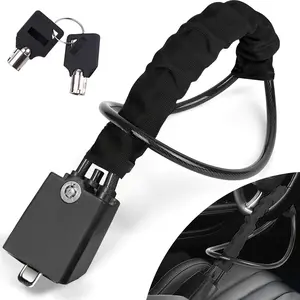 Car Steering Wheel Lock with Dual Keys, Car Seat Belt Lock, Dual Anti-Theft Device, Fits Most Cars Trucks Suvs Vans, Car Accessories