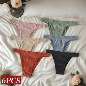 6PCS/Set Women's Seamless Panties Sports Stretch Underwear Female Underpants High Rise Underwear Sexy Lingerie Soft Panty