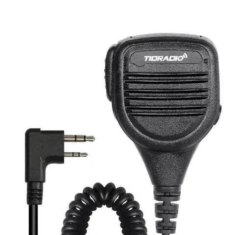 TIDRADIO 2-Pin Handheld Mic with PTT, Walkie Talkie Speaker Microphone Compatible with H3, H8, UV-5R, BF-888S, UV-82, GT-3, UV-B2, BF-F8 Audio Devices, Type H3 H8 Uv-5R