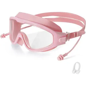 Swim Goggles, Wide View Clear View Swimming Goggles for Adult, Anti-Fog UV Protection No Leak Vision Pool Goggles