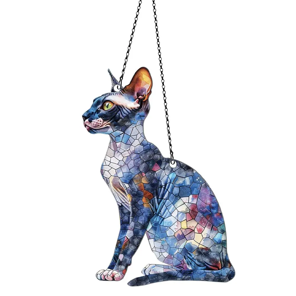 Katesha Grant Boutique Cornish Rex Ornament Acrylic Window Hanging, Gift For Cat Lovers, Home Wall Room Hanging Decor, Christmas Decorations