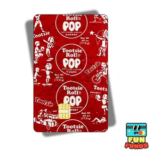 Tootsie Pop Credit Card Skin - Vinyl Sticker for debit cards, Waterproof, Glossy or Holographic - Easy to apply funny card sticker credit card