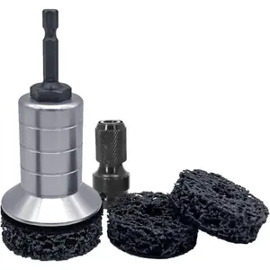 Wheel Hub Cleaning Kit,Brake Hub Cleaning Kit Includes 3 Pads,Holder and Adapter,Fits Power Drill or 1/2" Impact Driven Wrenches