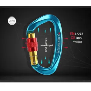Mountaineering buckle main lock Quick hanging Rock climbing D-type main lock Outdoor climbing equipment supplies Safety lock