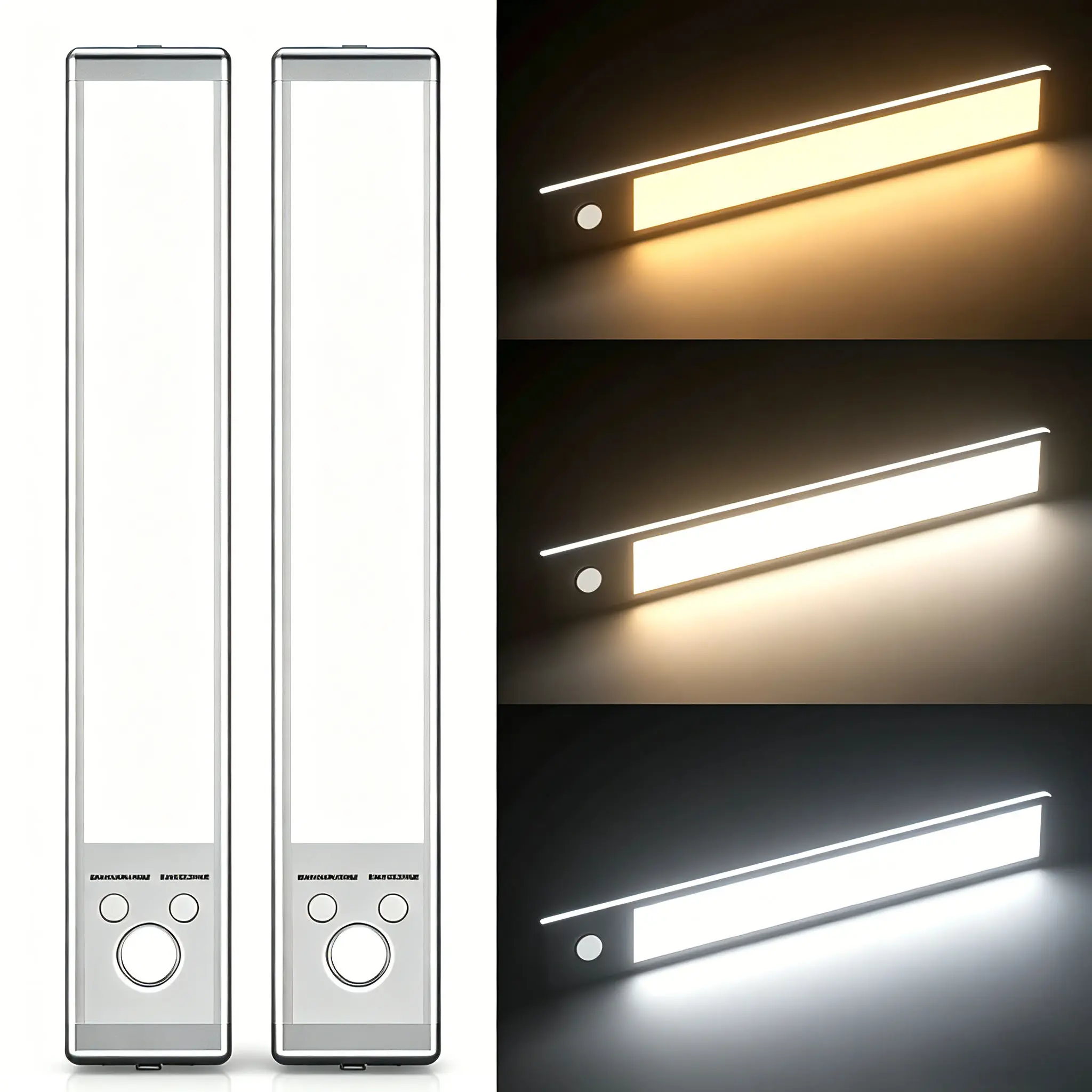 Under Cabinet Lights, Motion Sensor LED Night Light, 1500mAh Rechargeable Battery, Magnetic Dimmable Closet Lights with USB Charging for Kitchen, Wardrobe, Pantry, Bathroom, Stairs & Cabinets