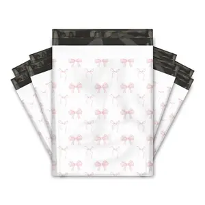 10x13 Pink Bows Poly Mailers Shipping Envelopes Premium Printed Bags