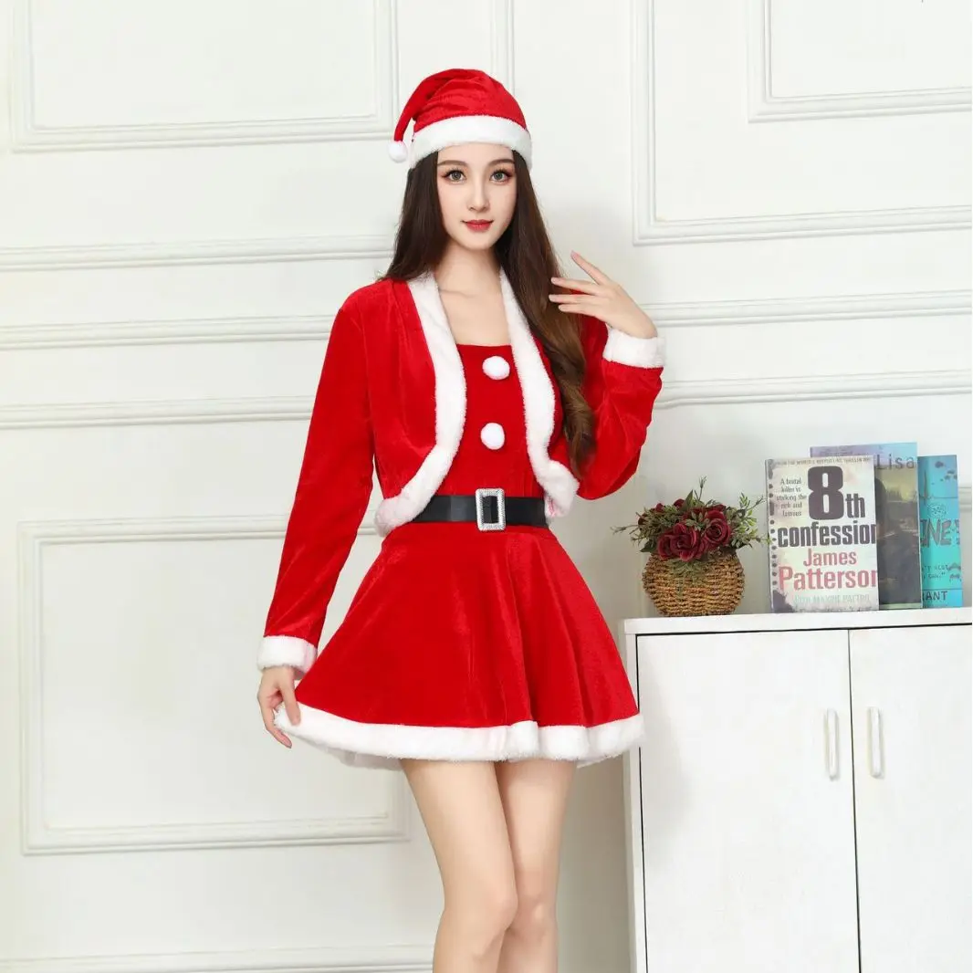 Qianlai2025 New Christmas Ball Gown Christmas Dress European and American Santa Claus Costume