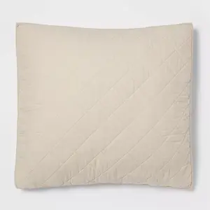 Threshold Pillow Sham Cotton-Linen Blend Diamond Stitch