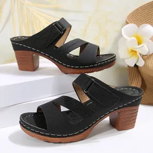 Popular women’s wedge sandals — open-toe design, breathable and comfortable; suitable for parties at night and everyday walking; lightweight and close-fitting.