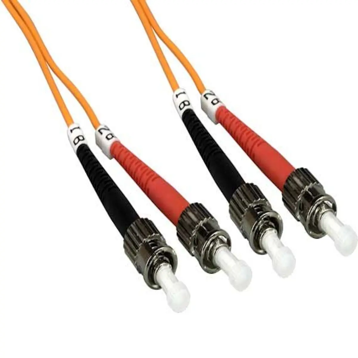 Sanoxy SNX-CBLR-FB103-5401 1 m ST to ST Duplex 62.5-125 Multimode OM1 Fiber Optic Cable - Orange