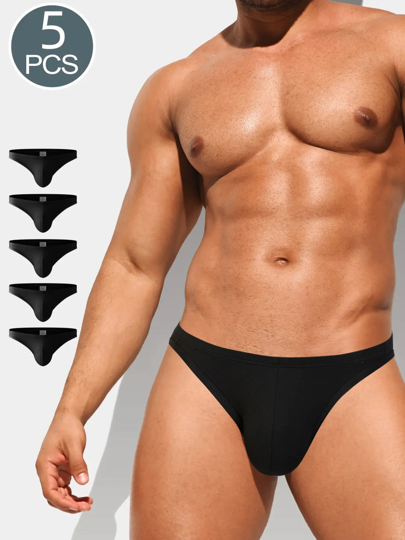 Men's Modal Triangle Briefs, Pure Elastic Soft Comfy Underwear, Pack of 5, Soft & Breathable Design, Perfect Fit, Slim Fit, Soft Stylish Brief