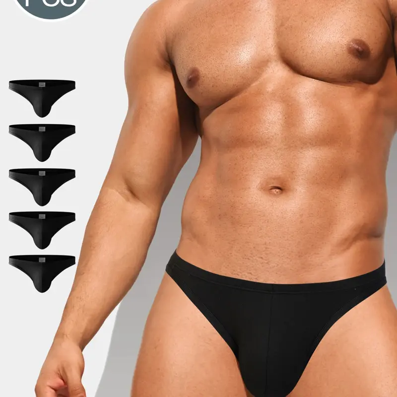 Men's Modal Triangle Briefs, Pure Elastic Soft Comfy Underwear, Pack of 5, Soft & Breathable Design, Perfect Fit, Slim Fit, Soft Stylish Brief