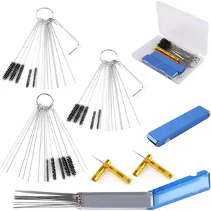 Carburetor Cleaner Kit, Torch Tip Cleaner Set with 15 Nylon Brushes 30 Cleaning Needles 2 Hex Wrench 2 Sharp Picks 26 Cleaning Wires Suitable for Auto Motorcycles & Small Engines
