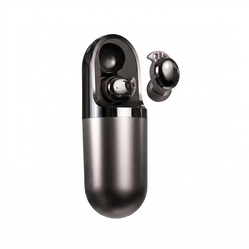Open Ear Wireless Earbuds Audio Headphone with USB-Port Charging, Vibration Massage, Compact Design, Silicone Case with Carabiner, Cleaning Kit for Leisure & Sleep, Noise Cancellation