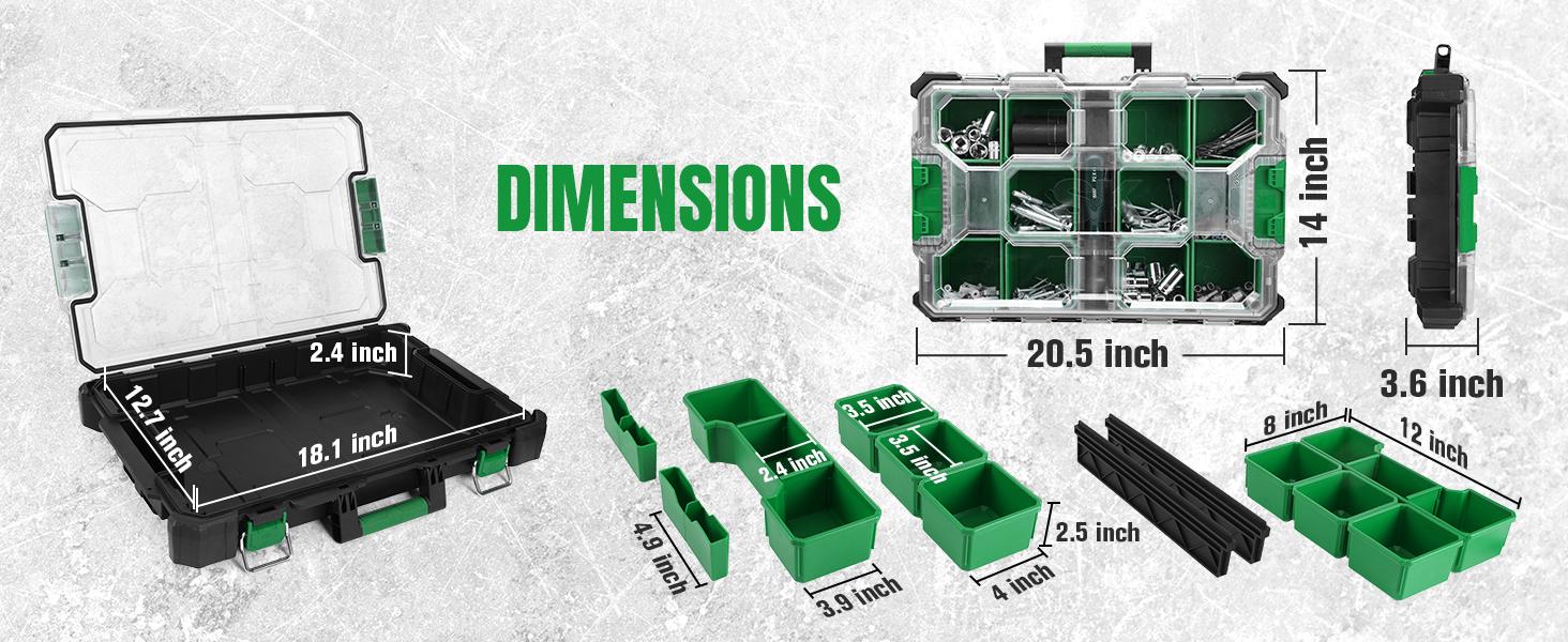 #summersale SK Small Part Organizer, Stackable Tools Box Organizer with Compartments and Removable Dividers, Transparent Lid, Waterproof & Impact-Resistant Design, for Small Tools and Accessories #summersale SK Small Part Organizer, Stackable Tools Box Organizer with Compartments and Removable Dividers, Transparent Lid, Waterproof & Impact-Resistant Design, for Small Tools and Accessories
