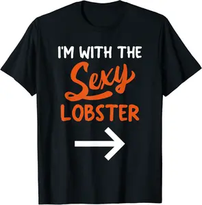 Lazy Halloween Costume For Couple I'm With The Sexy Lobster T-Shirt - Abigaillou Shop 98B0CK666G7L