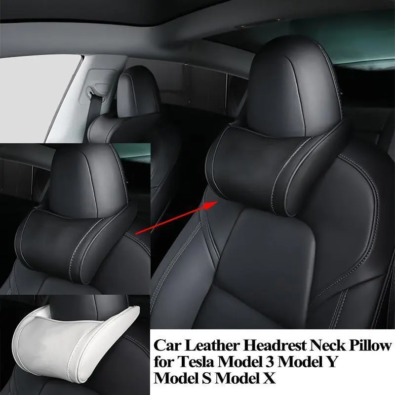 For Tesla Model 3 Model Y Model X S Car Seat Headrest Neck Pillow Soft Memory Form Auto Neck Support Rest Protector Accessories