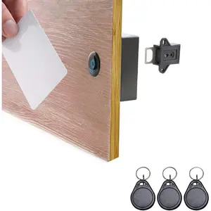 RFID Electronic Hidden DIY Cabinet Lock for Wooden Cabinet Locker Drawer Cupboard (Black)