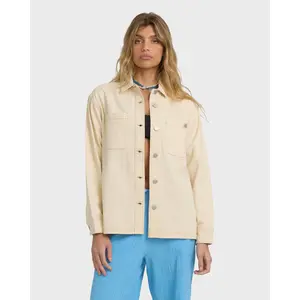 Laura Twill Shacket - Antique White Fit Oversized