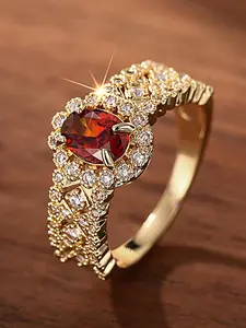 Artificial Zircon Decorated Ring, Fashion Jewelry for Party, Daily Clothing Decor, Trendy All-match & Exquisite Jewelry for Birthday Gift, Artificial Zircon Rings