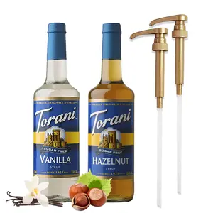 Torani Coffee Syrup Variety Pack - Sugar Free Vanilla & Hazelnut Syrup for Coffee with 2 Jimoco Syrup Pump Dispenser Beverage Natural