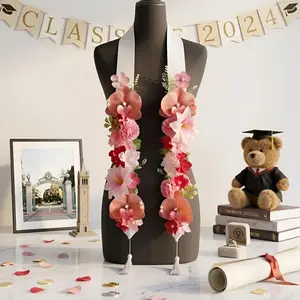 Custom Handmade Floral Graduation Stole Class Of 2026, Custom Floral Graduation Lei, Personalized Handmade Flower Sash, Flower Sash 2026