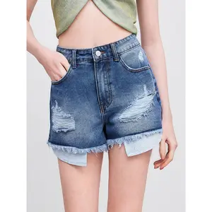 Cider [size 0-10] Cider Denim High Rise Ripped Wide Leg Micro Shorts