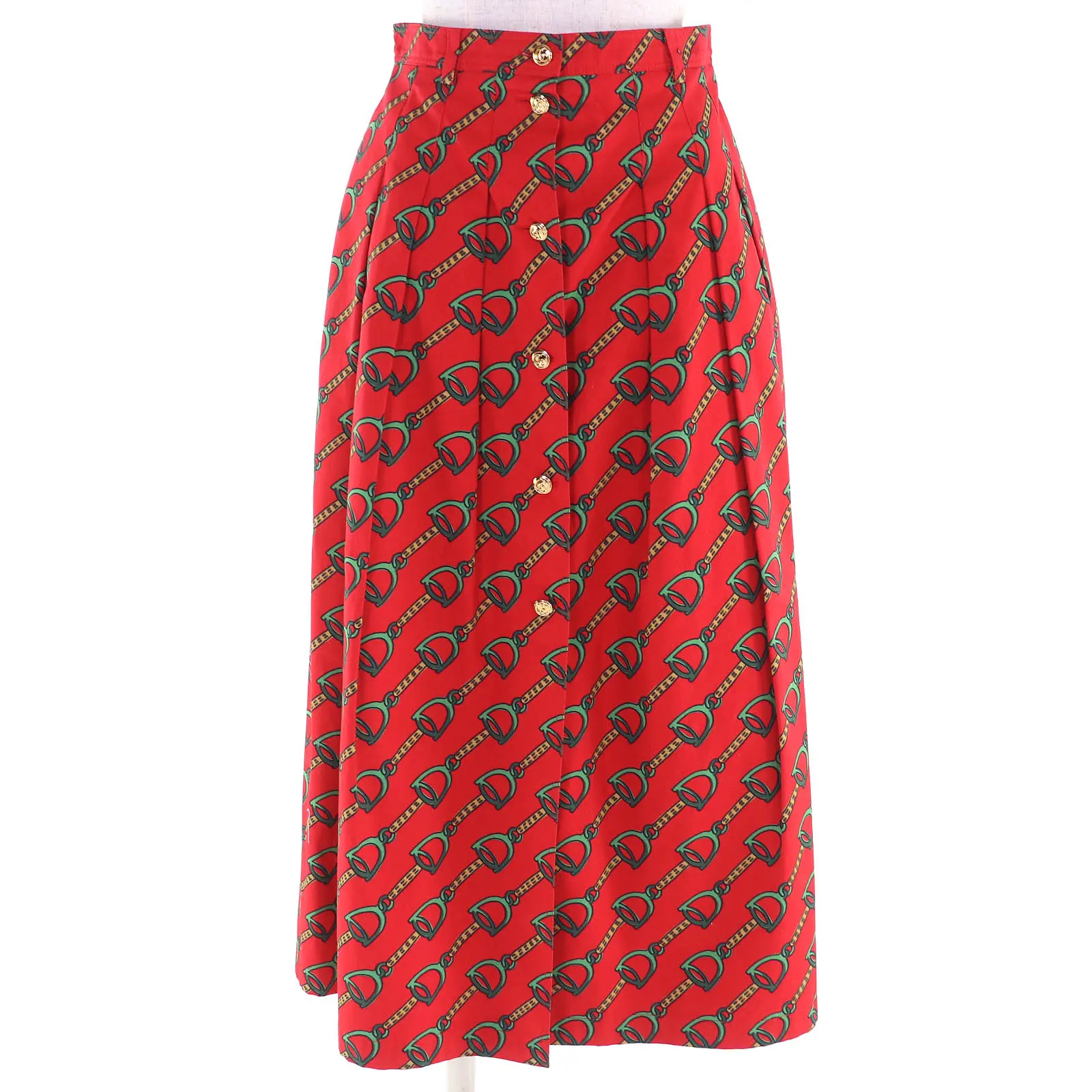 Pre-owned GUCCI Others Small Leather Goods Horsebit Pleated Skirt