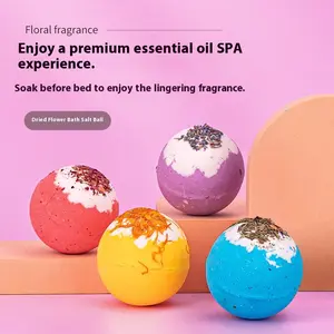 100g/pcs Floral Fragrance Bubble Bath Ball with Essential Oil and Dried Flowers for Home SPA Body Care