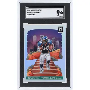 Terrell Davis Denver Broncos 2024 Panini Donruss Optic Downtown #24 SGC Authenticated 9 Card