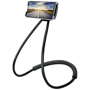 Universal Flexible Neck Phone Holder Stand – Hands-Free Hanging Mobile Mount with 360° Rotation, Adjustable Lazy Bracket for Watching Videos, Recording & Multi-Purpose Use (Black)