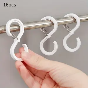 16Pcs Stylish & Durable S-Shape Hanger Hooks - Corrosion Resistant & Anti-Rust