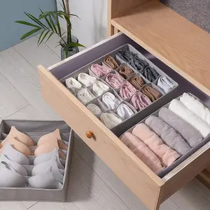 Foldable Clothing Organizer Box, 6/7/24 Compartments, Underwear Separators, Large Capacity, Drawer Style, Home Closet Storage