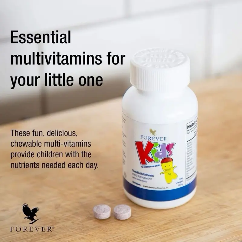 Forever Kids Multivitamins - Essential Chewable Vitamins for Children's Daily Nutrient Needs Supplement