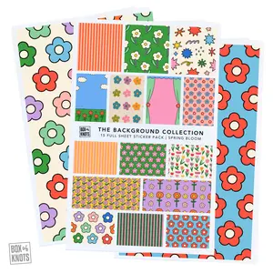 The Spring Bloom Background Sticker Collection | Full Sheet Sticker Collage Adhesive | Matte Decorative Junk Journaling Decor | Scrapbooking