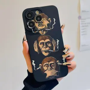 Monkey Pattern Phone Case, Phone Protective Cover, Phone Accessories Compatible with iPhone 16 15 14 13 12 11 Pro Max Phone Cases and iPhone X/XS MAX, 12 13 Mini, iPhone SE4/16E.