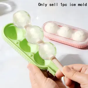3pcs Ice Pop Molds, Candy Floss Ice Ball Mold, Freezer Tray for Baby Food, Home Use Ice Cube Maker, Two-In-One Design for Popsicles and Ice Cream Straws