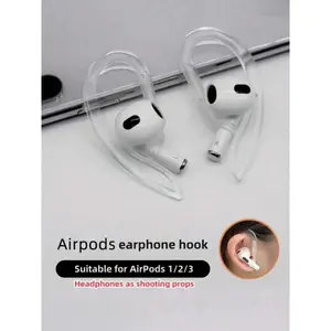 2-piece transparent Durable ear hook compatible with AirPods, anti loss TPU ear hook accessory compatible with AirPods 1/2/3, headphone earmuffs, ear hooks, Headphone Accessories
