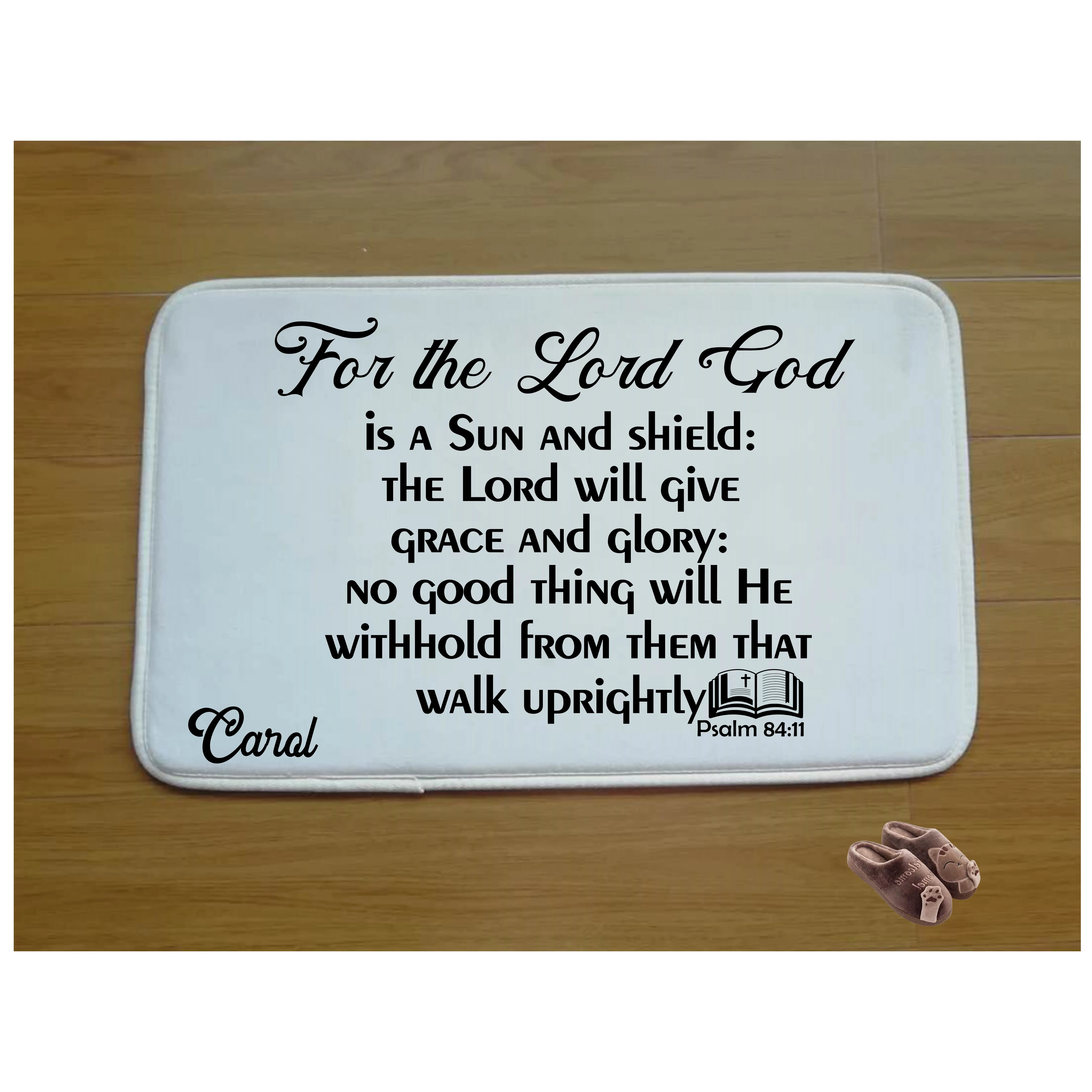 Customized Prayer Mat with Bible Verse & Your Name, Anti-Skid Base, Bedside Comfort Gift for Daily Devotion, Ideal for Family and Friends