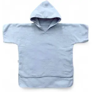 Hooded Poncho Towel for Toddler Boy & Girl - 100% Soft Organic Cotton, Absorbent, Breathable, Lightweight. Ideal for Bath, Pool, Beach 2-3T (Blue, 2-3T)
