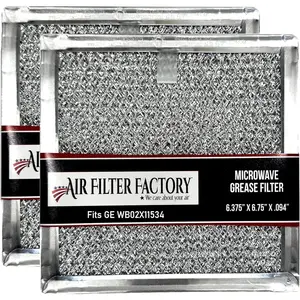 Grease Filter WB02X11534 Replacement For GE Microwave Oven Aluminum Grease Mesh Filter 6.81" X 6.34" Over The Range Kitchen Oven Vent 2-Pack