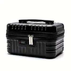 Portable Box Makeup Bag, Mini Case with Handle and Password Lock, Large Capacity Travel Cosmetic Organizer, Ideal for On-The-Go Use