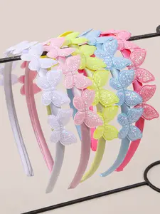 5 Piece Shiny Butterfly Hair Bows for Girls, Perfect for Daily Wear, Party Decorations, Ideal for Students & Teens, Hair Accessories Set