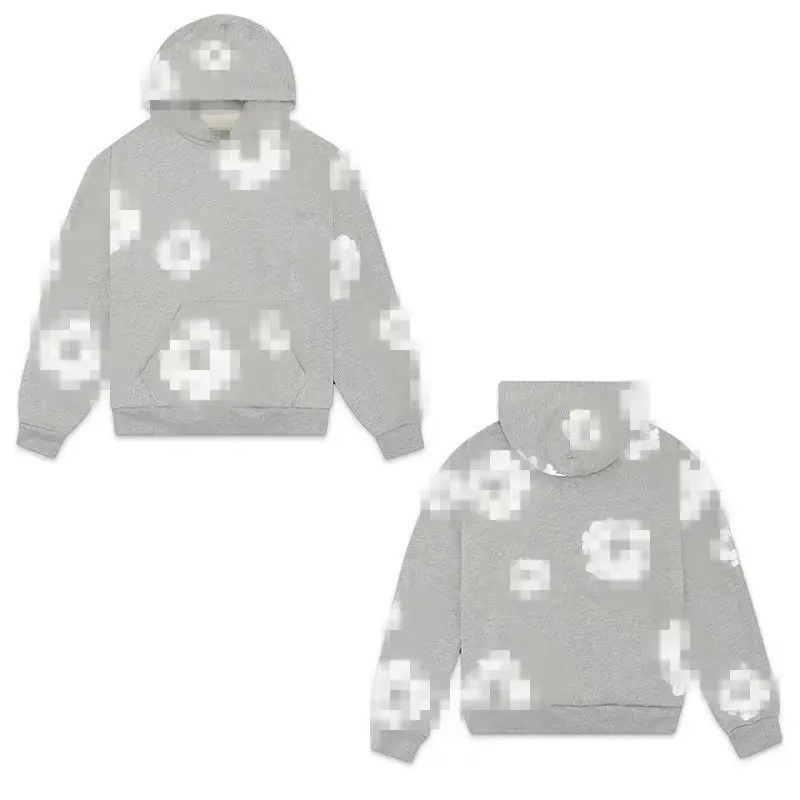 Grey hoodie (white floral wreath)