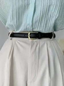 Women's Simple Solid Color Buckle Belt, Fashion Belts, Fashion Pu Leather Belt for Daily Clothing Decoration, Trendy All-match & Exquisite Belt for Birthday Gift