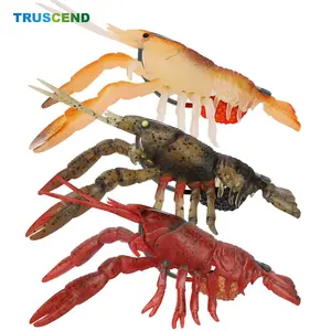 TRUSCEND Easy Catch Pre-Rigged Soft Fishing Lures for Freshwater & Saltwater Super Durable TPE Bass Jig Lures Lifelike Shrimp Bait Weedless Crayfish Lures Amazing Fishing Gifts Keep Separately